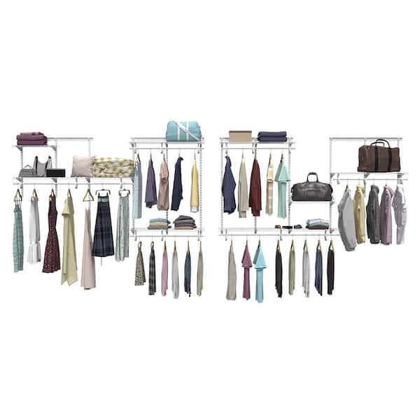 Shelftrack 5-8 ft. Wide White Wire Adjustable Walk-In Closet System