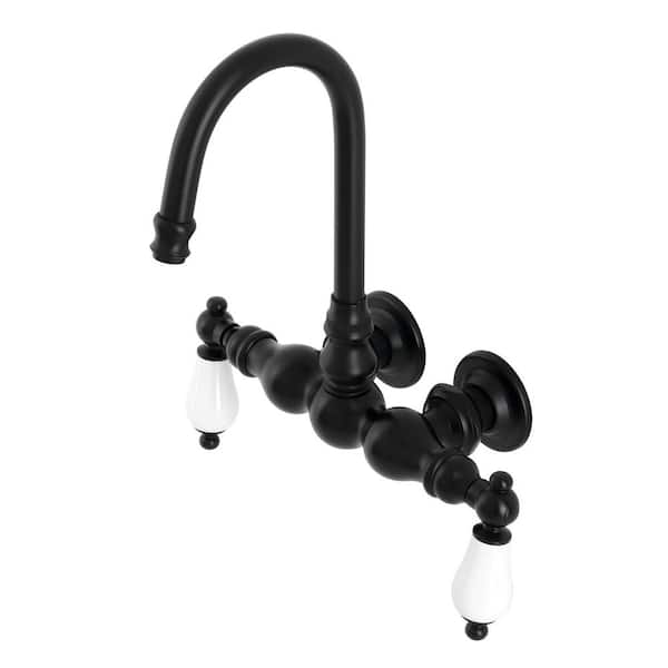 Kingston Brass Vintage 3-3/8 in. 2-Handle Wall Mount Claw Foot Tub Faucet in Oil Rubbed Bronze