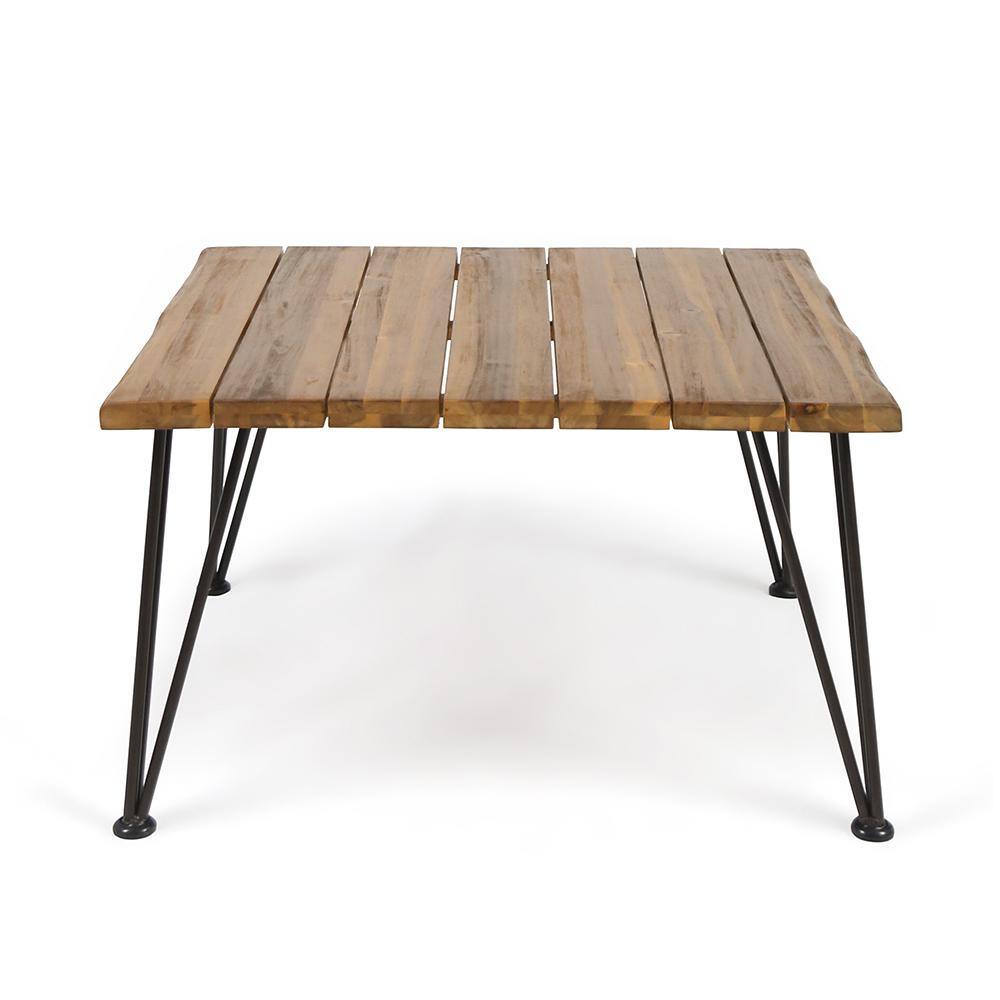 Wood Color Square Teak 18 in Height Outdoor Coffee Table price history on PriceWatchPro