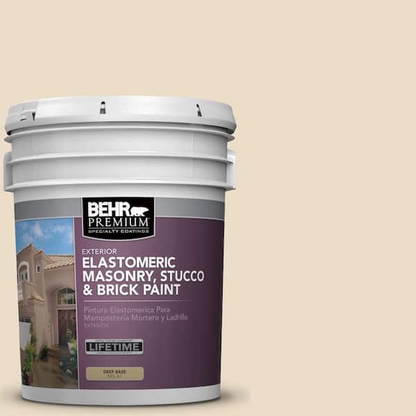 BEHR PREMIUM 5 gal. #710C-2 Raffia Cream Elastomeric Masonry, Stucco and Brick Exterior Paint