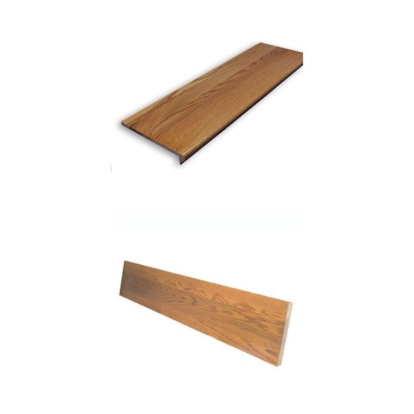 Retread 0.625 in. x 11.5 in. x 36 in. Red Oak Stair Tread and 0.75 in. x 7.5 in. x 36 in. Riser