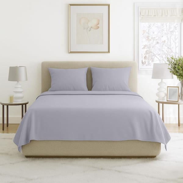 Lavish Home 4-Piece Silver Solid 75 Thread Count Polyester Full Sheet Set