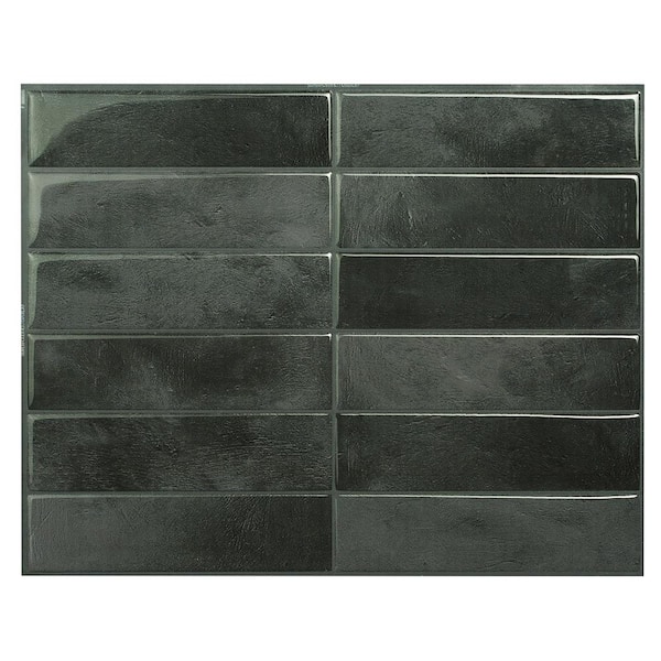 smart tiles Morocco Zaida Black 11.43 in. x 9 in. Vinyl Peel and Stick Tile (2.84 sq. ft./4-Pack)