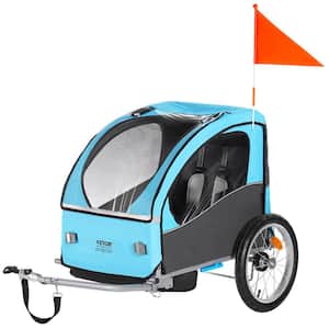 Bike Trailer for Toddlers Kids 60 lbs. Canopy Carrier with Strong Carbon Steel Frame and Universal Bicycle Coupler