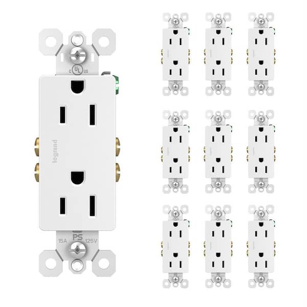 Legrand radiant 15 Amp 125-Volt Decorator Duplex Outlet, White (10-Pack) 885WCP8 - The Home Depot Legrand radiant 15 Amp 125-Volt Decorator Duplex Outlet, White (10-Pack) 885WCP8 - The Home Depot