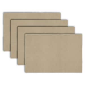 Amalfi 18 in. x 12 in. Gold and Silver Reversible Vegan Leather Wipe Clean Placemat Set of 4