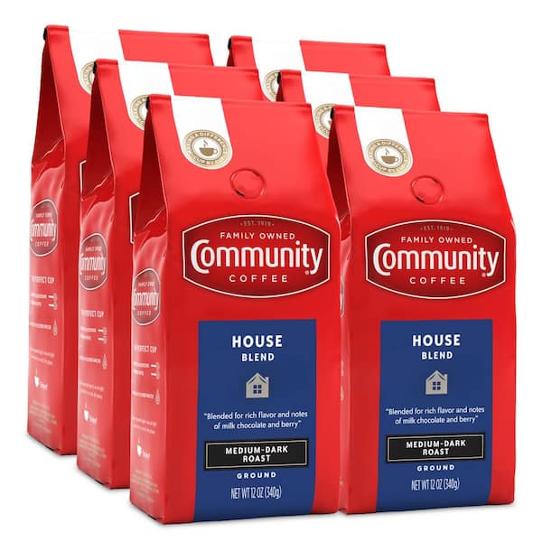 Community Coffee 12 oz. House Blend Medium-Dark Roast Premium Ground Coffee (6-Pack)