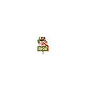 Pre-Lit 35 in. Snowman with SNOW Sign