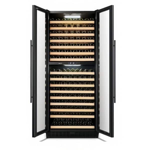 NSF Dual Zone 255-Bottle Wine Cooler in Black Stainless Steel Finish