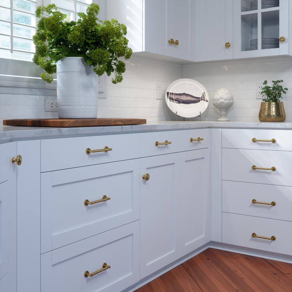 Minted Satin Brass Round Knob with Mounting Hardware