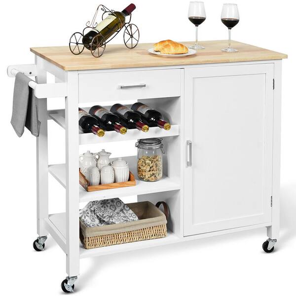 Indoor Mobile Utility Kitchen Island Cart Cabinet Shelves, Towel Rack,  Sturdy, 1 Unit - Harris Teeter