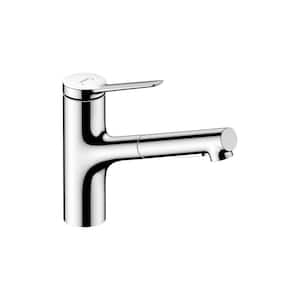 Zesis Single-Handle Pull Out Sprayer Kitchen Faucet with QuickClean in Chrome