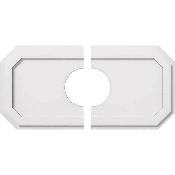Ekena Millwork 26 in. x 13 in. x 1 in. Emerald Architectural Grade PVC Contemporary Ceiling Medallion (2-Piece)