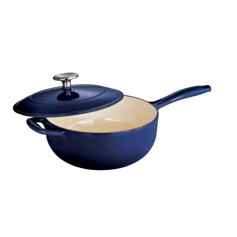 Tramontina Gourmet 3 qt. Enameled Cast Iron Saucier in Gradated Cobalt