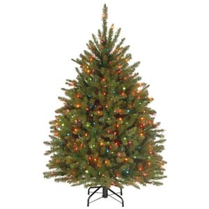 4.5 ft. Dunhill Fir Artificial Christmas Tree with Multicolor Lights