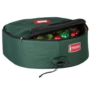30 in. Artificial Padded Christmas Wreath Storage Bag with Protective Direct Suspend Hanger