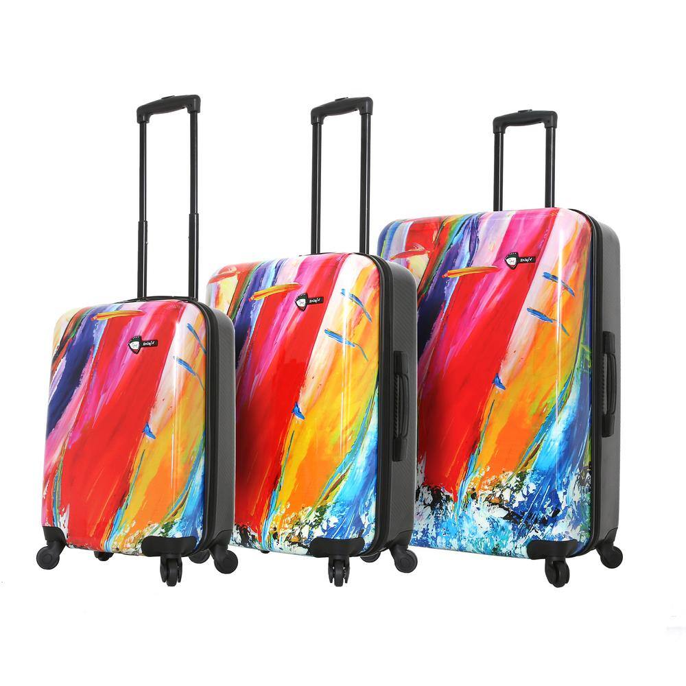 Mia Toro Prado Spinner Luggage 3 Piece Set Pop Lips