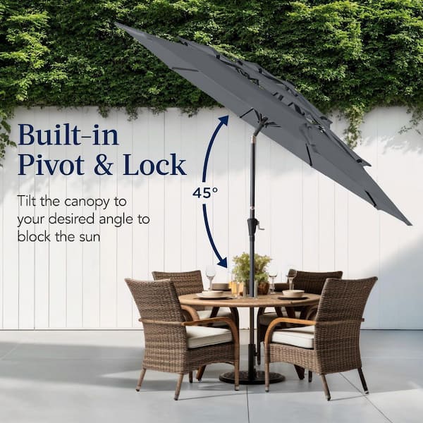 best crank and tilt patio umbrella 3-Tier w/ Adjustment, providing maximum protection and longevity Best Choice Products 10 ft.