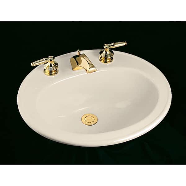 Almond With Overflow Drain K 2196 8, Kohler Oval Drop In Bathroom Sinks