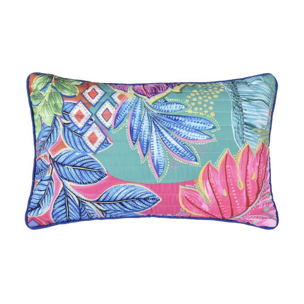 Hana Polyester Quilted Boudoir Decorative Throw Pillow 12 x 20 in.
