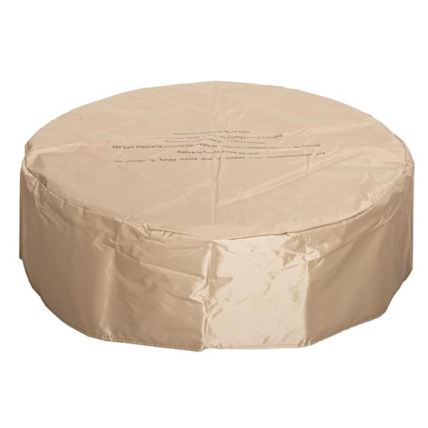 Cesicia 30,000 BTU 28 in. Faux Stone Propane Fire Pit with Waterproof Cover and Lava Rock