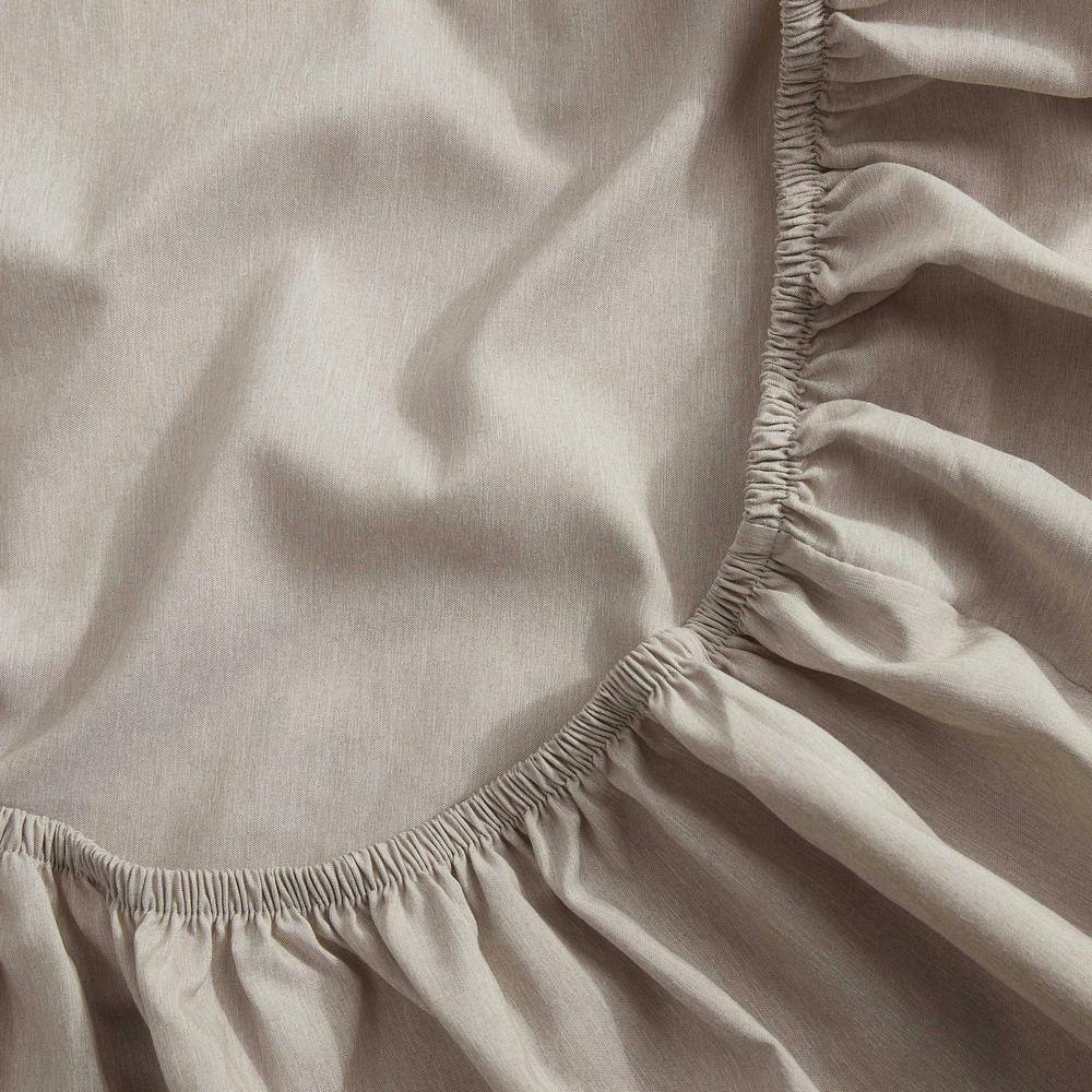 Sand Beige Twin Organic Polyester Microfiber Sheet Set