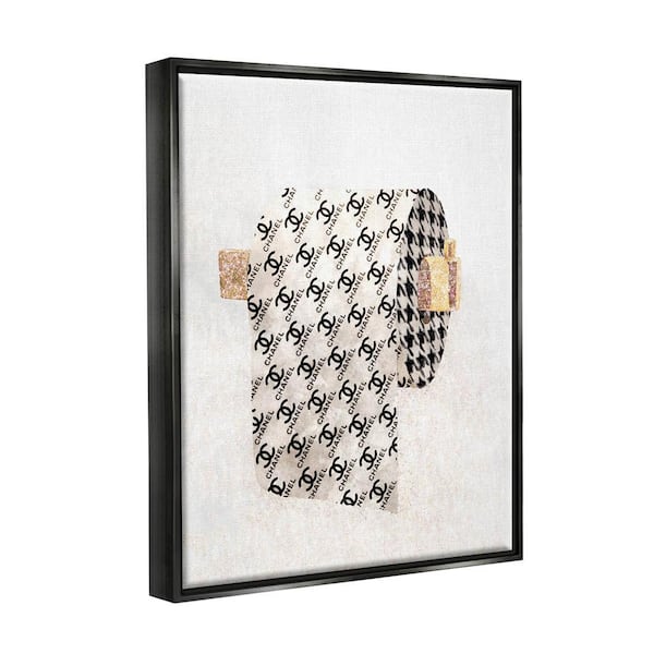 The Stupell Home Decor Collection Fashion Glam Toilet Paper Designer  Detailing by Ziwei Li Floater Frame Abstract Wall Art Print 21 in. x 17 in.  ab-655_ffl_16x20 - The Home Depot