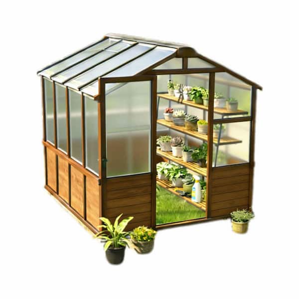 94.5 in. W x 76.77 in. D x 82.68 in. H Wood Plastic Wood Greenhouse