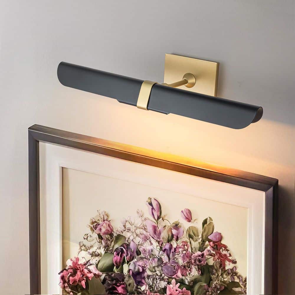 23.6 in. 2-Light Black and Gold Picture Light 180° Rotatable Wall Sconce with Metal Shade for Artwork Living Room price history on PriceWatchPro