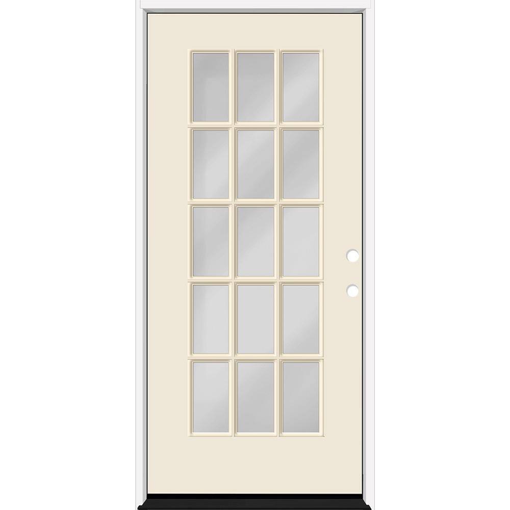 Reliant 32 in. x 80 in. FullLite 15L SDL Clear Glass LHIS Linen Finish Fiberglass Prehung Front Door w/4-9/16 Jamb price history on PriceWatchPro