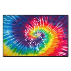 Wyoming Cowboys Tie Dye 19 in. x 30 in. Starter Mat Accent Rug