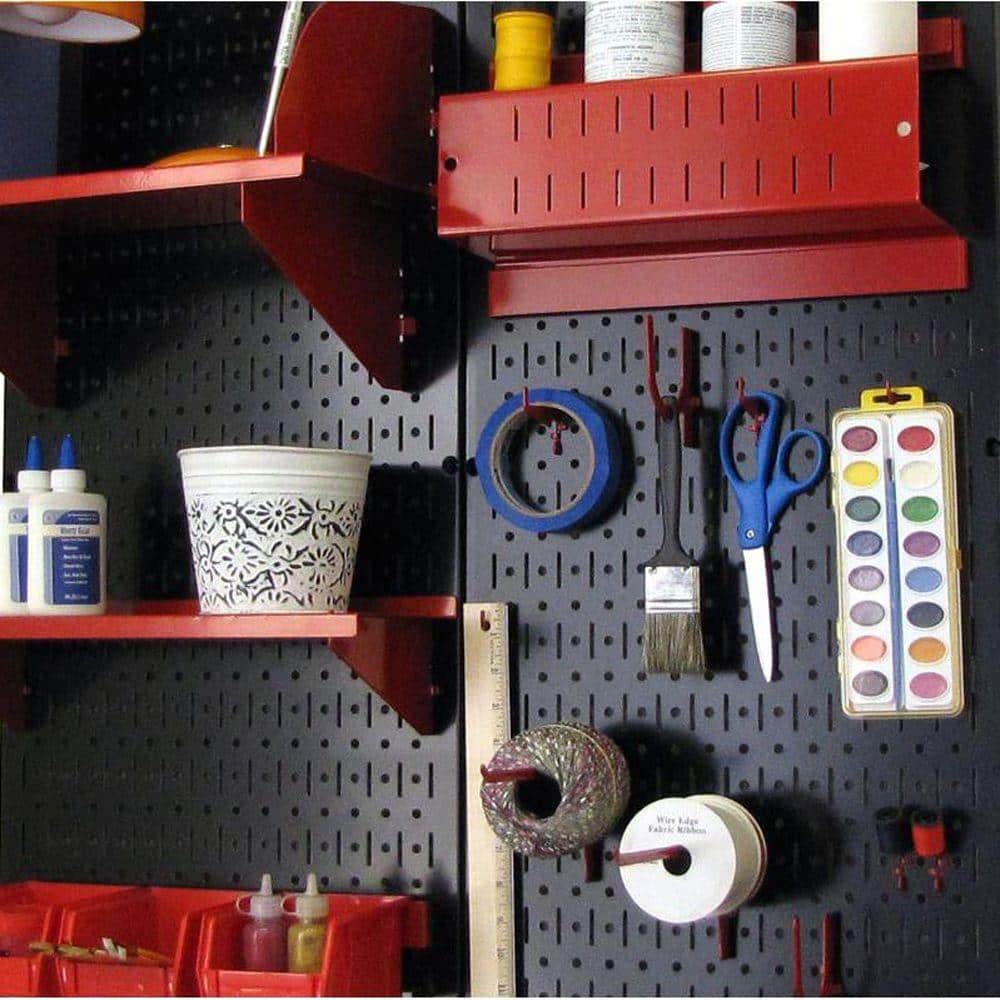 Black Heavy-Duty Steel Pegboard Panels Pack
