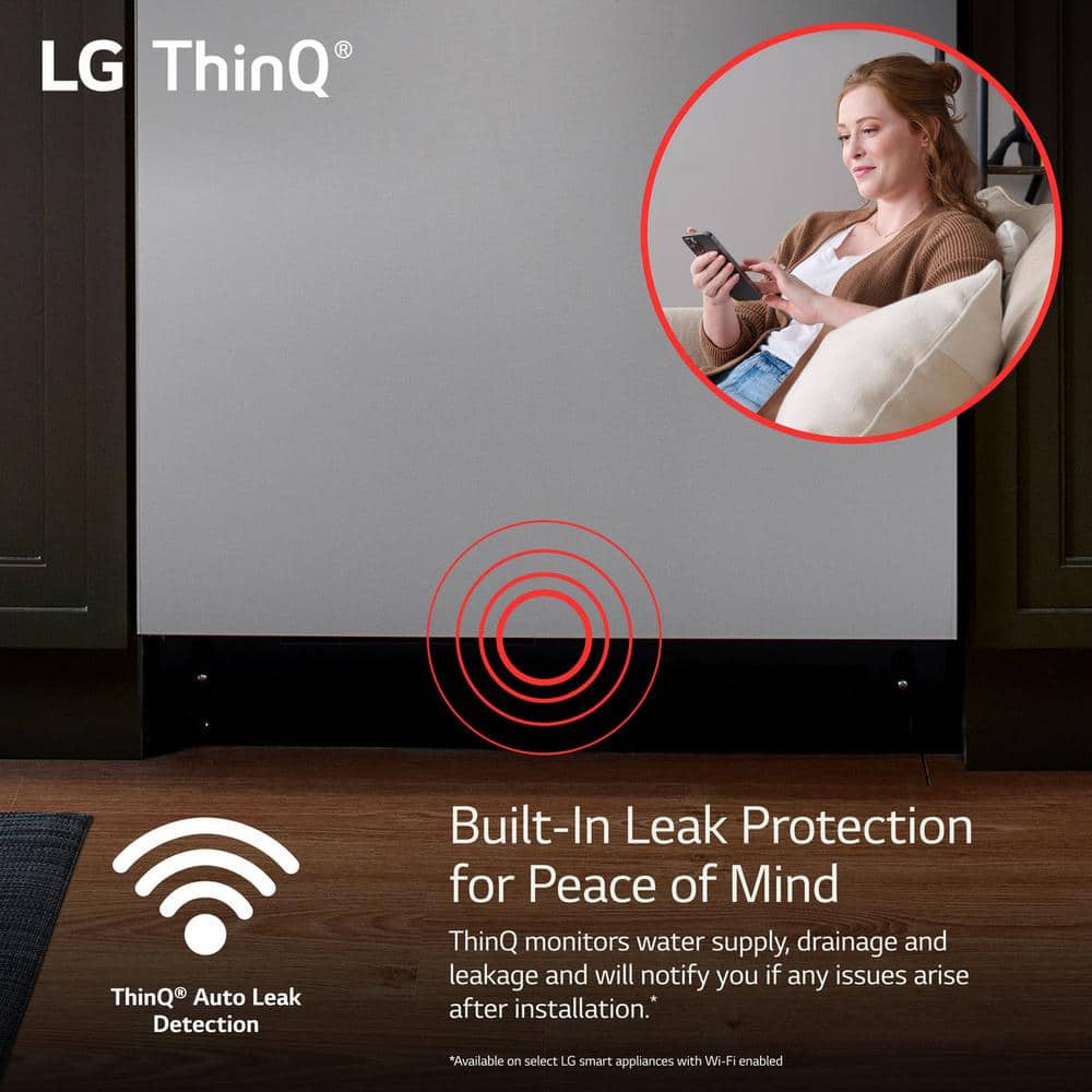 Elegant 24" Smart Dishwasher with QuadWash & TrueSteam, Stainless Steel