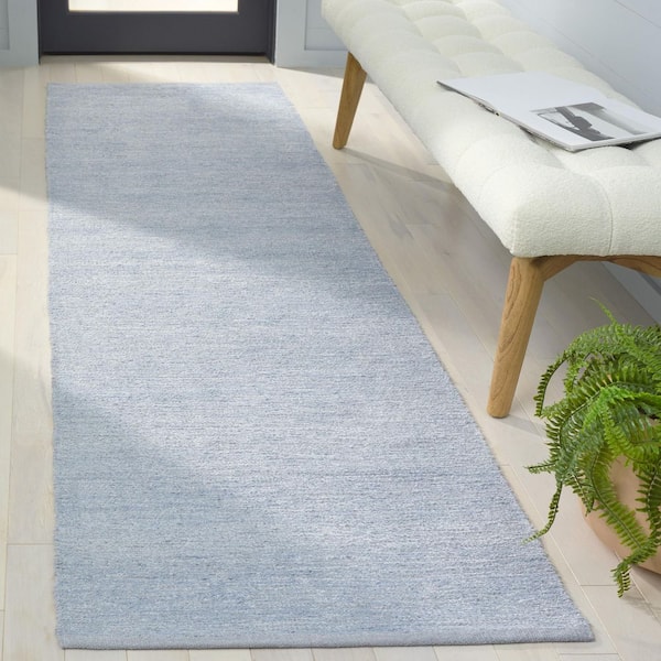 Montauk 2 ft. x 8 ft. Blue Modern Solid Runner Rug