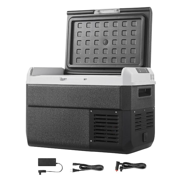 SKYSHALO Portable Car Refrigerator, 26.4 cu. ft. Single Zone Portable Freezer, 12 Volt Car Outdoor Refrigerator Fridge, in Black