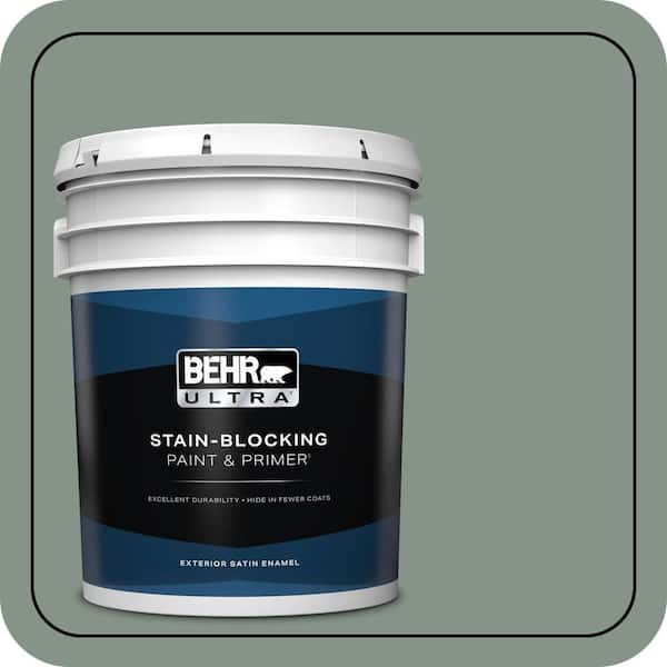 BEHR ULTRA 5 gal. #460F-4 Wethersfield Moss Satin Enamel Exterior Paint & Primer