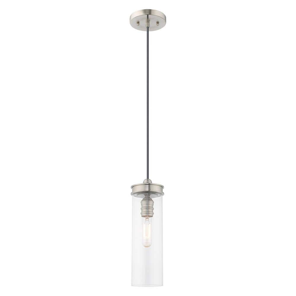 Modern Mini LED Pendant in Brushed Nickel with Clear Glass
