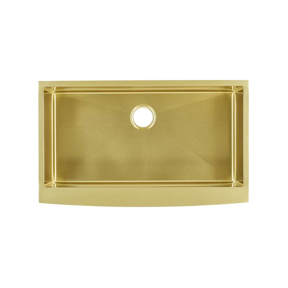 Gold Stainless Steel Farmhouse Single Basin Kitchen Sink