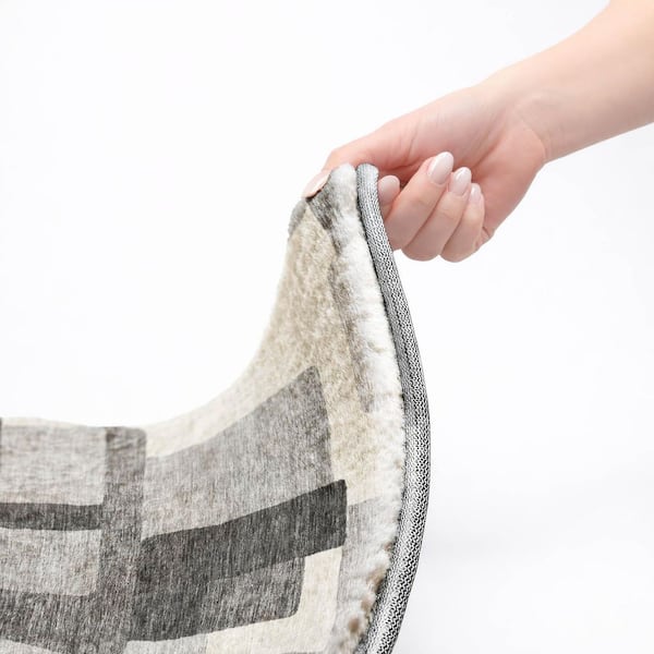 Dream Shag Premium Machine Washable Abstract ADS740 Gray 10 ft. x 14 ft. Area Rug