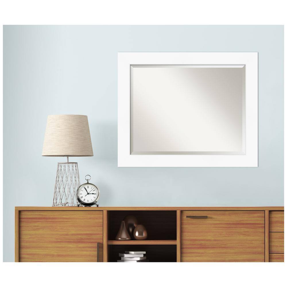 Cabinet White Beveled Bathroom Wall Mirror 33x27