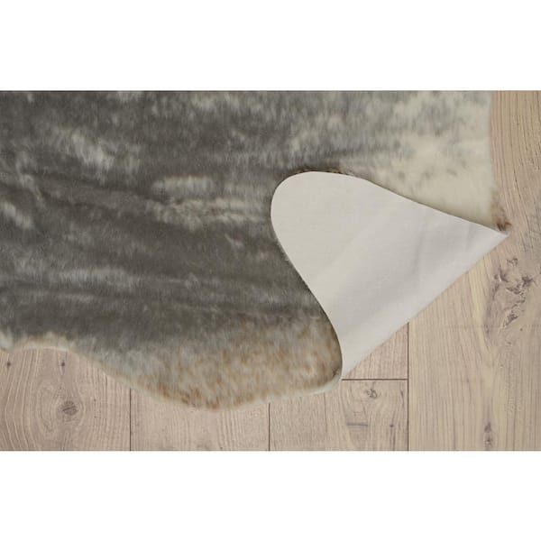 Crocus 5 ft. x 7 ft. Faux Cow Hide Grey Mix