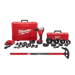 M18 18-Volt Lithium-Ion 1/2 in. to 4 in. Force Logic High Capacity Cordless Knockout Tool Kit w/Die Set & Conduit Bender