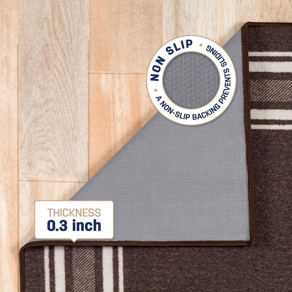 House, Home and More Skid-Resistant Carpet Indoor Area Rug Floor Mat - Praline Brown - 2 Feet x 3 Feet