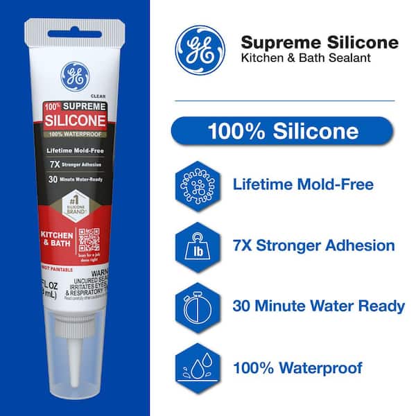 Supreme Silicone Caulk 2.8 oz. K&B Sealant Clear (12-Pack)
