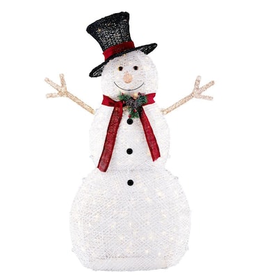 5 ft 150-Light Sweet Serenity LED Snowman with Hat Yard Sculpture
