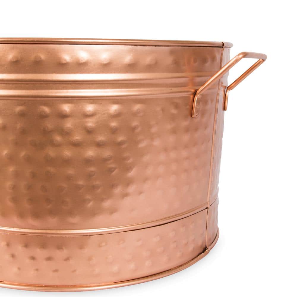 16.25" Round Copper Plated Steel Tub with Side Handles