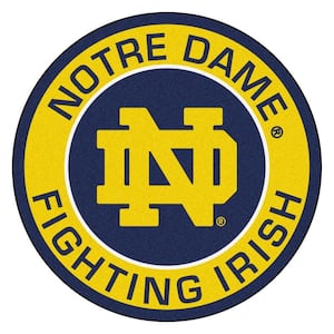NCAA Notre Dame Gold 2 ft. x 2 ft. Round Area Rug
