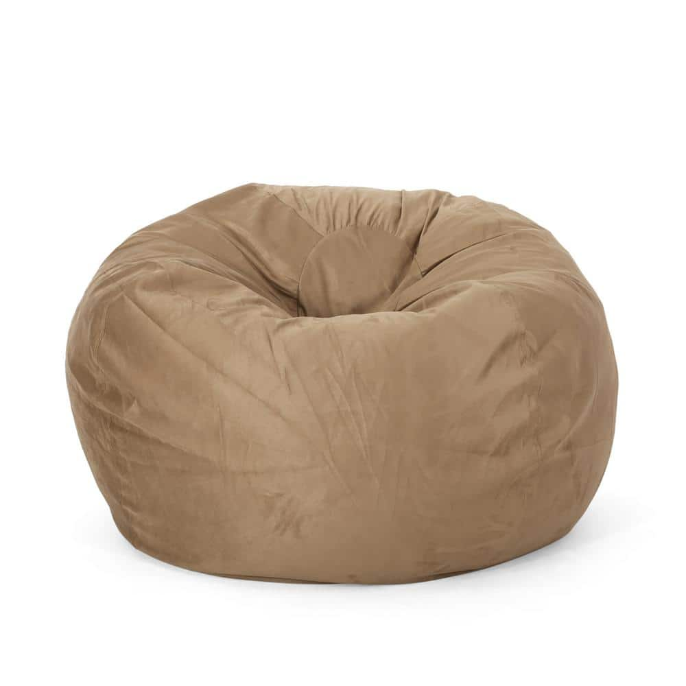 Noble House Randy Beige Bean Bag 42.00 in. x 52.00 in. x 52.00 in ...