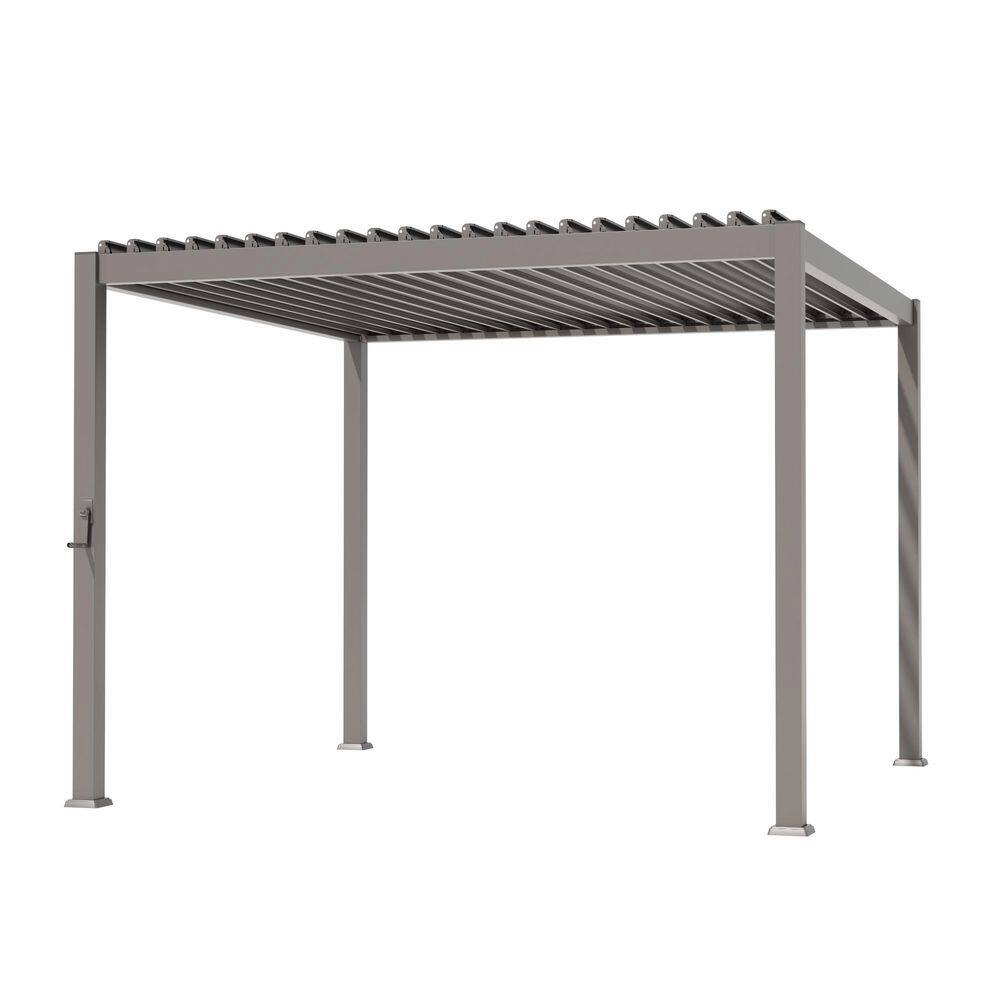 10 ft. x 13 ft. Dark Brown Weather-Resistant Aluminum-Steel Pergola with Adjustable Louvers price history on PriceWatchPro
