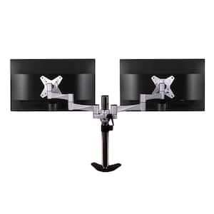 3-Way Articulating Dual Monitor Mount for 13 in. - 27 in. Flat Panel Monitors, Silver